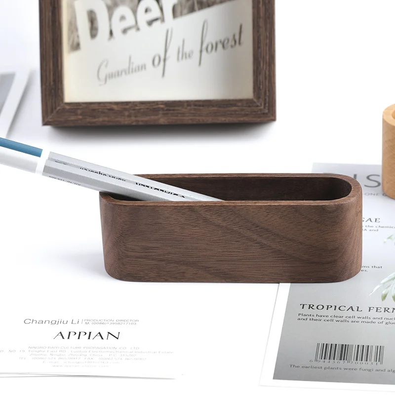 1Pcs Wooden Business Card Holders Note Holder Display Device Card Stand Holder Office Supplies Stationery Accessorie