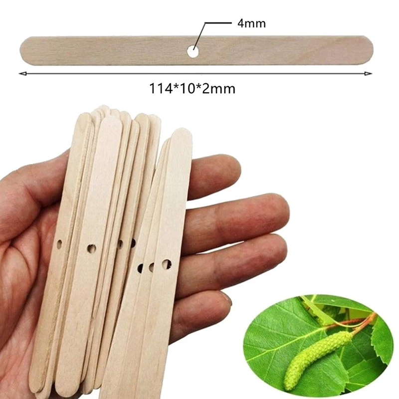 10pcs Wooden Candle Wick Holder Single/double Hole Diy Candle Making Tool Wax  Wick Fixed Bar