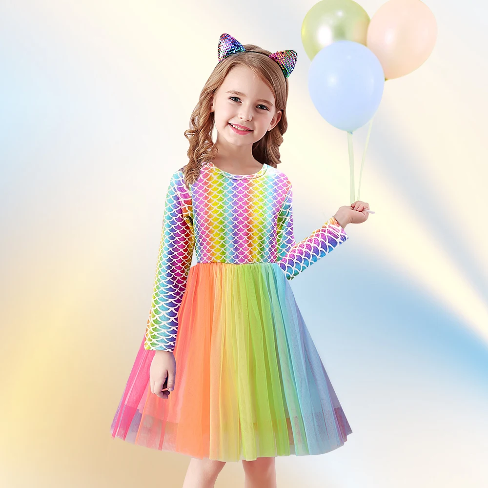 Vestido Fiesta Vestidos Tejidos De Unicornio Disfraz Niña Vestido