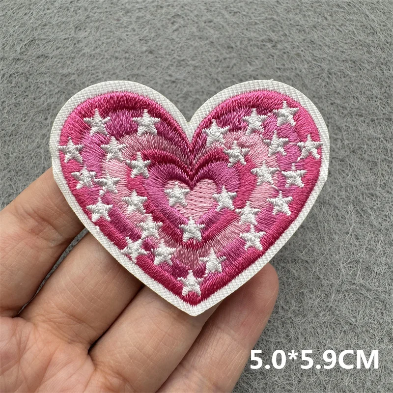 Cartoon Schmetterling Kirsche Gestickte Patches Für Kleidung Eisen Auf Patches Auf Kleidung DIY Liebe Herz Patch Für Kleidung Aufkleber – Detail 6