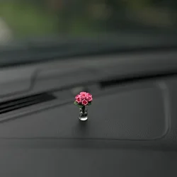 Charming Mini Flower Vase Car Interior Ornament - Adorable Sunflower Design (C)