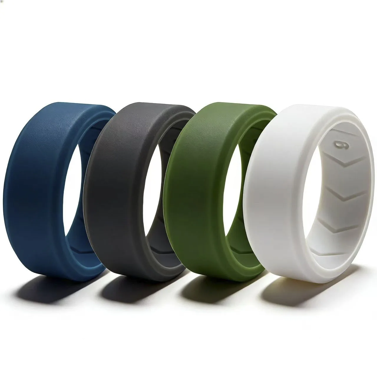 4 teile/satz Atmungsaktive Komfort Silikon Ring Geschenk Für Männer Männlich Junge Vater Sport Sportlichen Schmuck Täglichen Outdoor Arbeiten Laufen