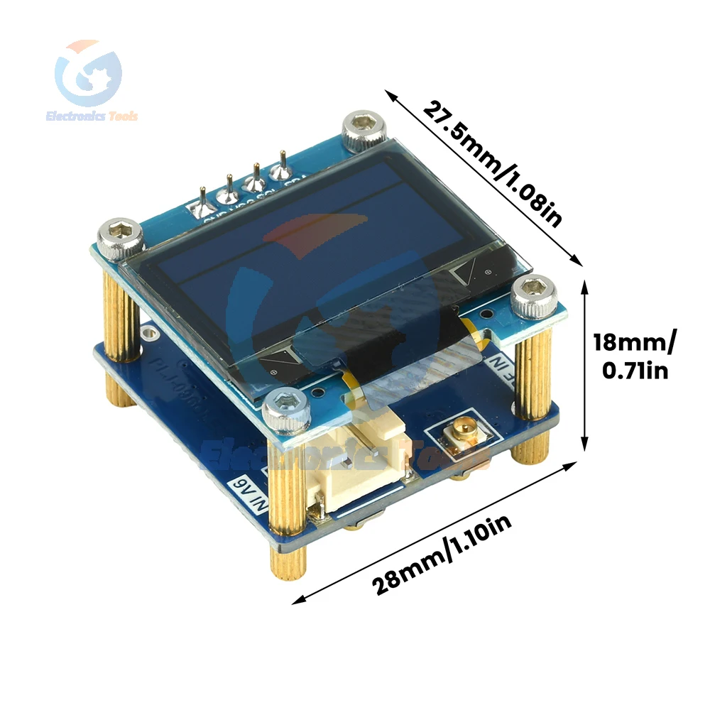 RF Frequency Meter 20MHz-2.7GHz Frequency Counter 0.96-Inch OLED Display Module Digital Signal Meter DC 8-10V frequency counter tester frequency meter