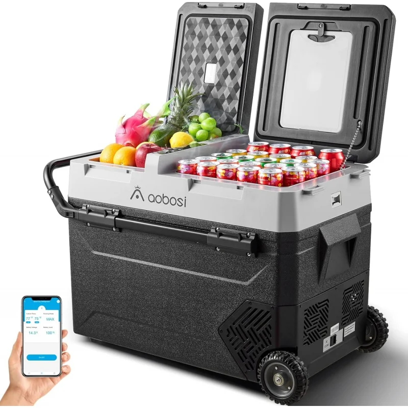 

Aaobosi 12 Volt car refrigerator-portable car fridge freezer dual zone app control, 60 quart (57l) -4 ℉-68 ℉ electric Compressor