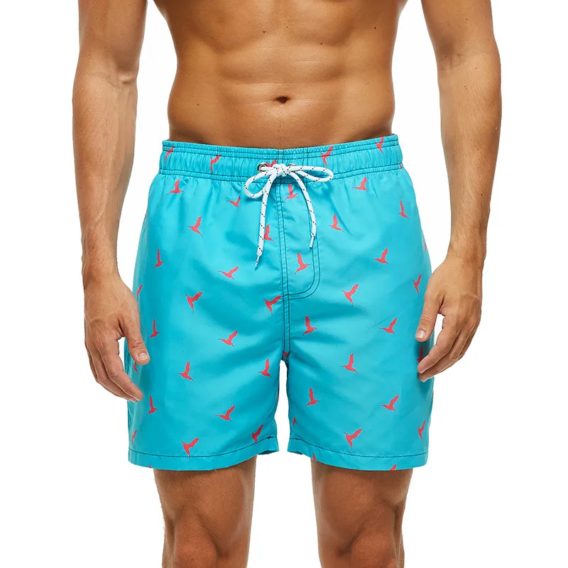 Calções de prancheta Flamingo com estampa masculina, calça esportiva de tronco, cuecas masculinas, maiô, short de praia infantil, moda masculina moda praia