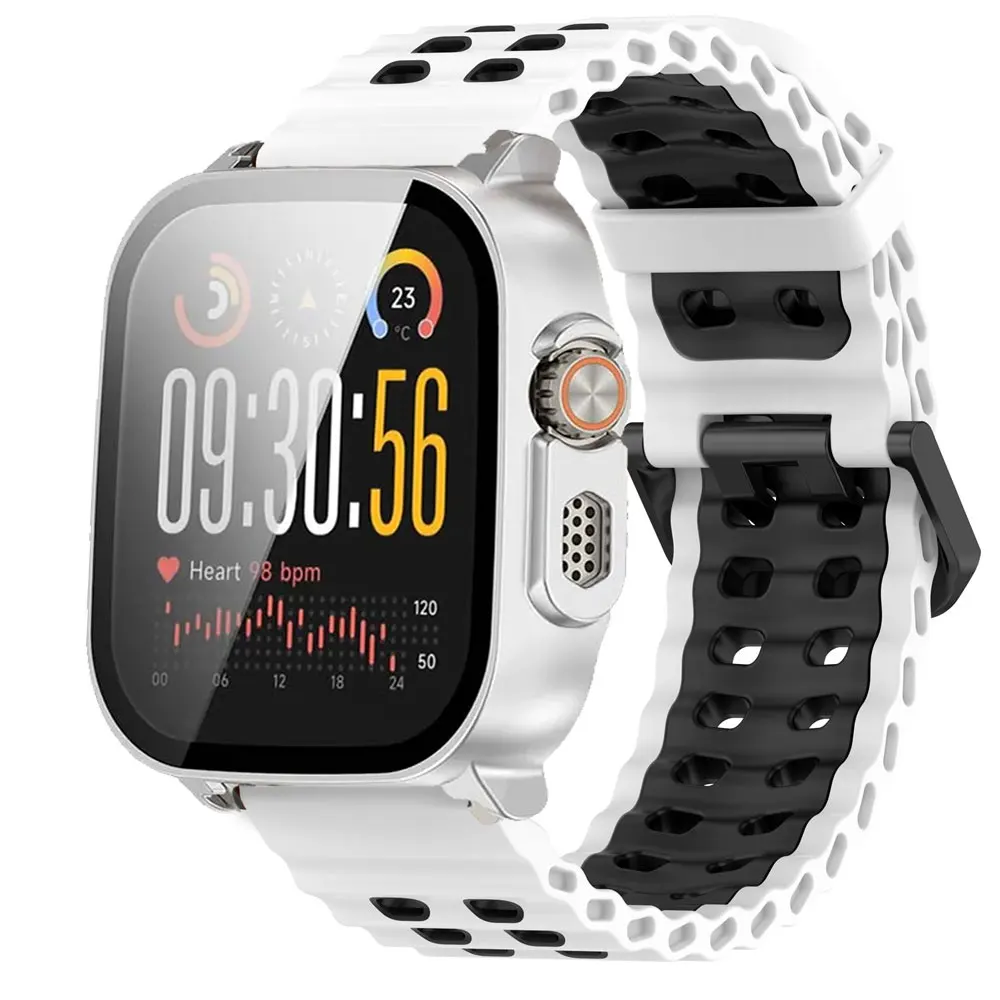 2pcs Silicone Band and Protective Case Set for Smartwatch - Screen Guard and Wristband Accessories