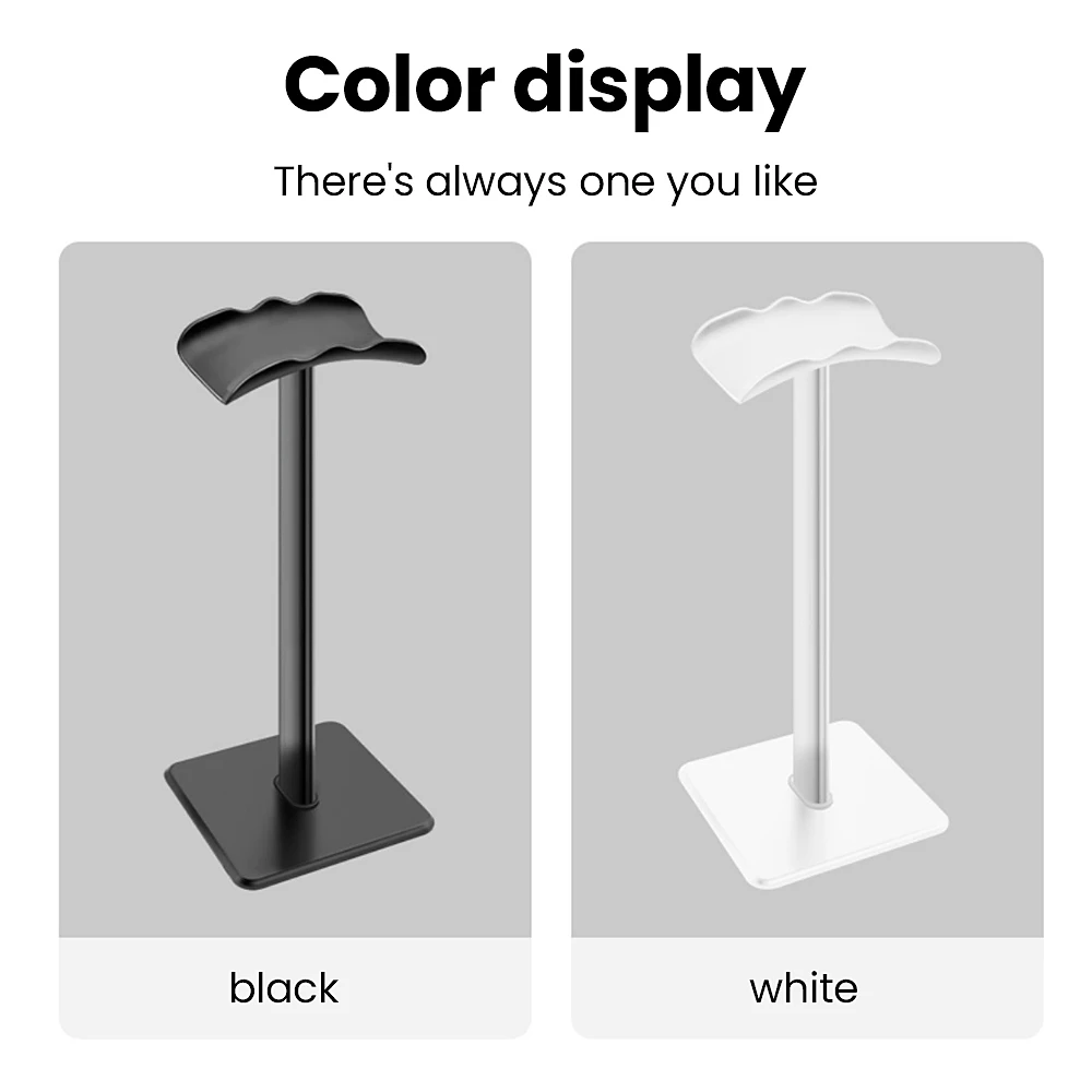 Sleek Aluminum Universal Headphone Stand with Flexible Headrest and Mobile Phone Holder