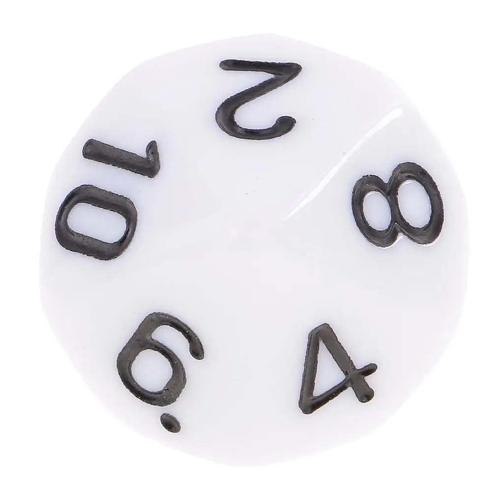 MagiDeal 10pcs 10 Sided Dice D10 Polyhedral Dice for Games White