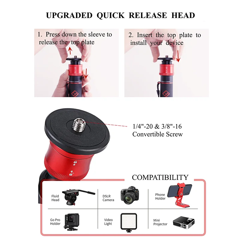 IFOOTAGE Cobra 3 C180F-P Camera Monopod with Pedal Locking Control, 71" Carbon Fiber Travel Monopod, Quick Release, Payload 8KG