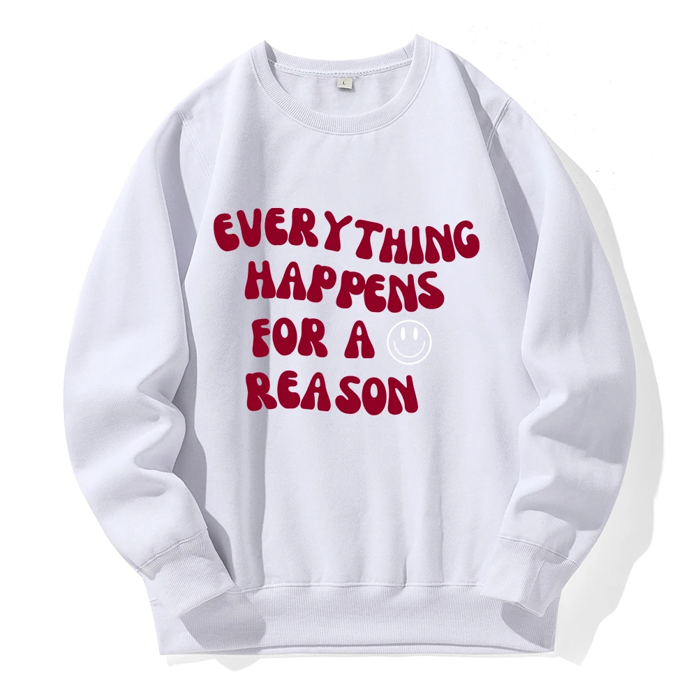 

Everything Happens For A Reason Tracksuit Men Street Sports Novelty Hoodies Loose Oversized Fleece Hoody Basic Casual Sweatshirt