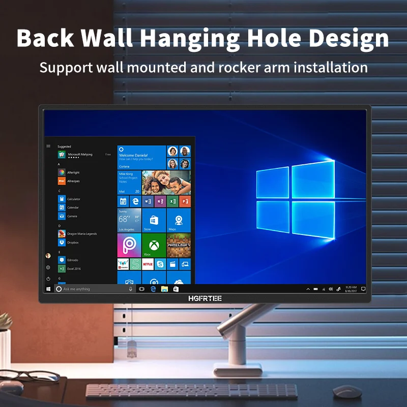 شاشة محمولة HGFRTEE مقاس 18.5 بوصة 100 هرتز RGB100...