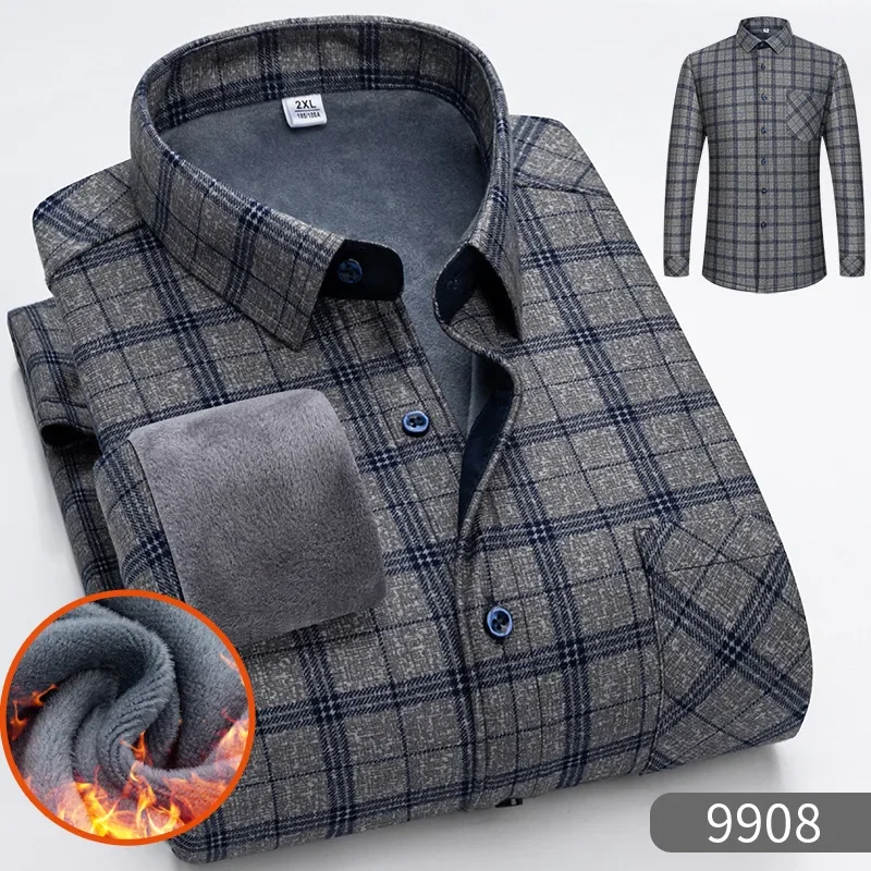 Outerwear Shirts Fleece Tops Male Parkas Lightweight Down Jackets Shirt for Men's Warm Winter Clothes Casual Work Slim Fit 5XL