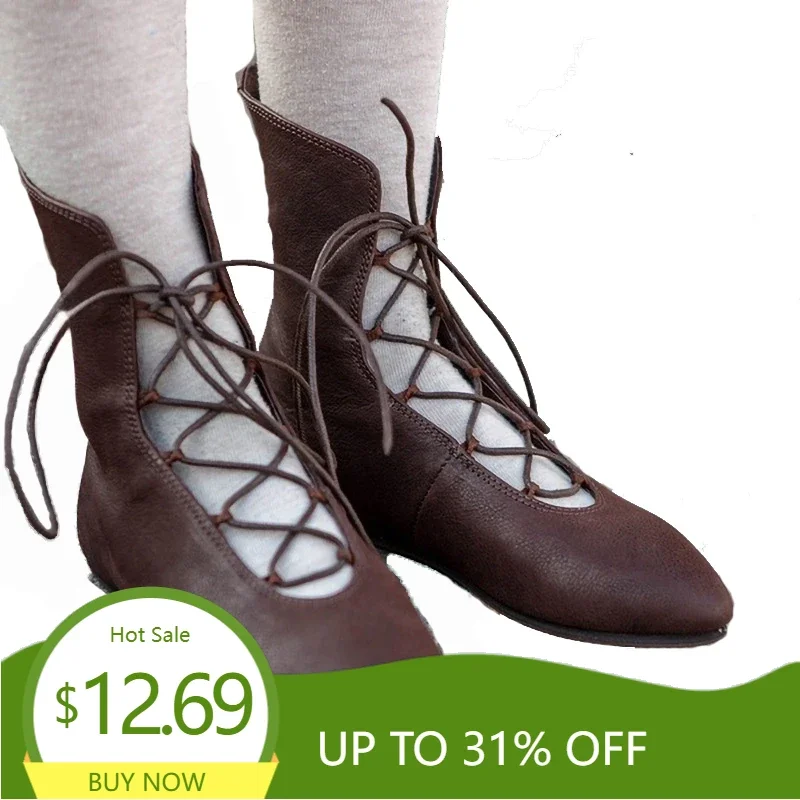 Luxury Cars Bottines Retro Lacets Femme Medieval Steampunk