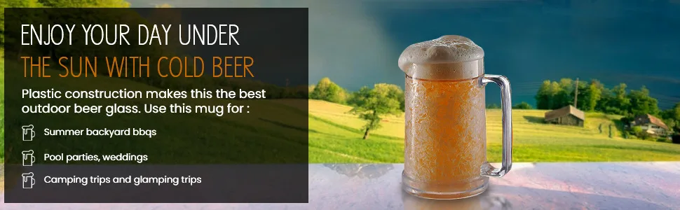 Description Picture 4 of itemFreezer Beer Mug, Double Wall, Insulated Gel Plastic Pint Freezable Glass, 16oz, Chiller Frosty Cup, Frozen Ice Mug, Freezer Cup