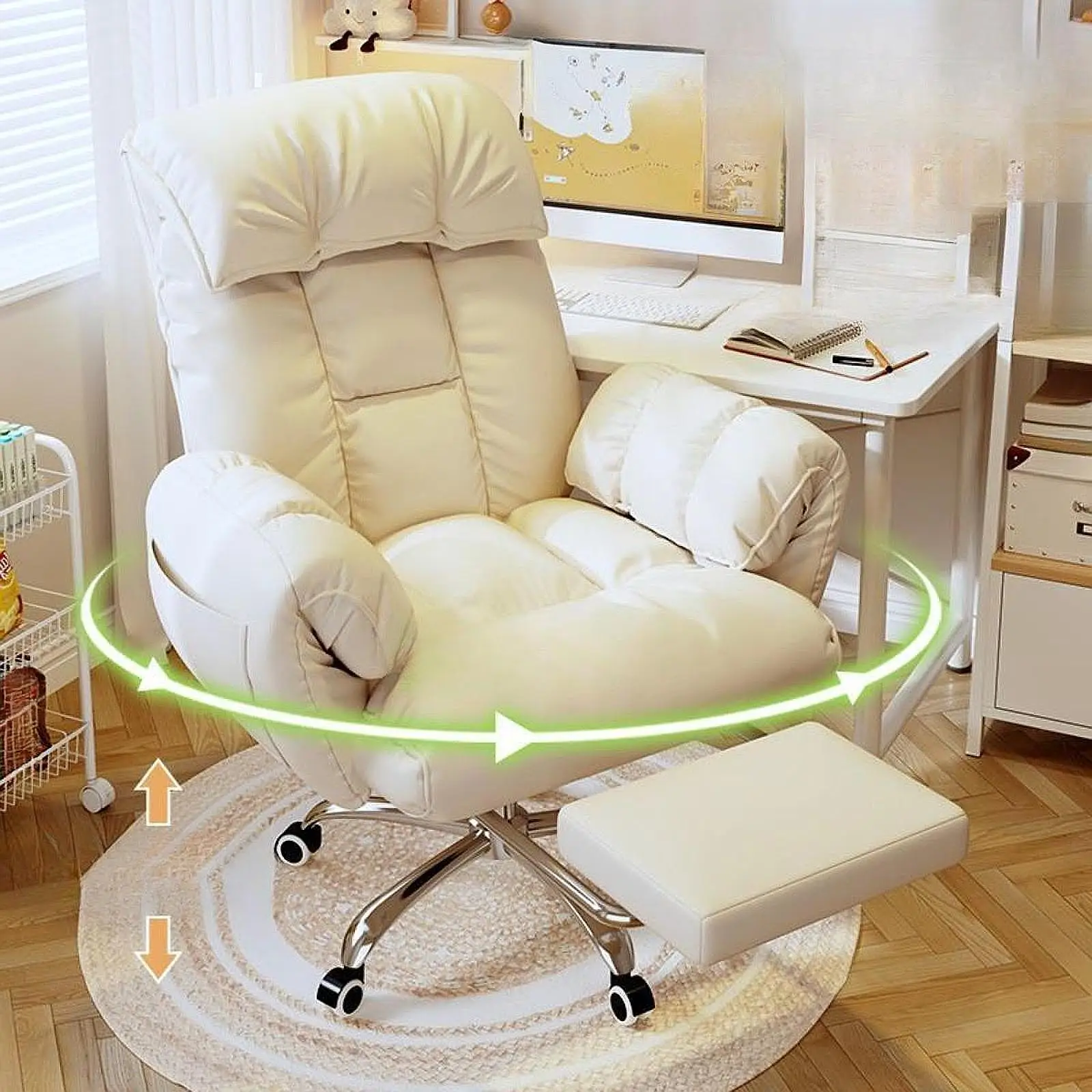 Rotating Recliner Gaming Office Chair with Adjustable Lumbar Support 5