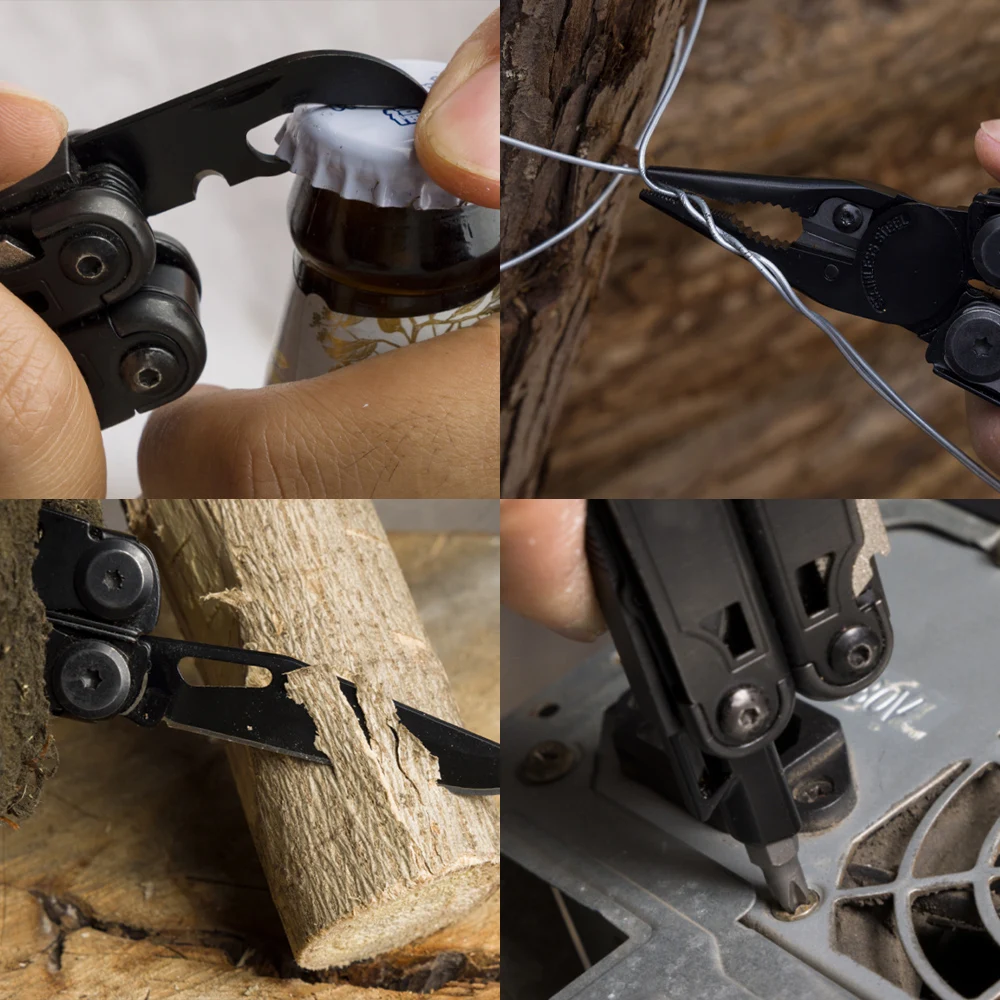 Camping Multitool SWISS TECH-16 in 1 Camping Multitool Multi Folding Plier Wire Stripper Outdoor Pocket Mini Portable