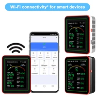 Moniteur de qualité de l'air 15 en 1, compteur de CO2 CO TVOC HCHO PM2.5 PM1.0 PM10, mesure de la température et de l'humidité, détecteur de dioxyde de carbone 5
