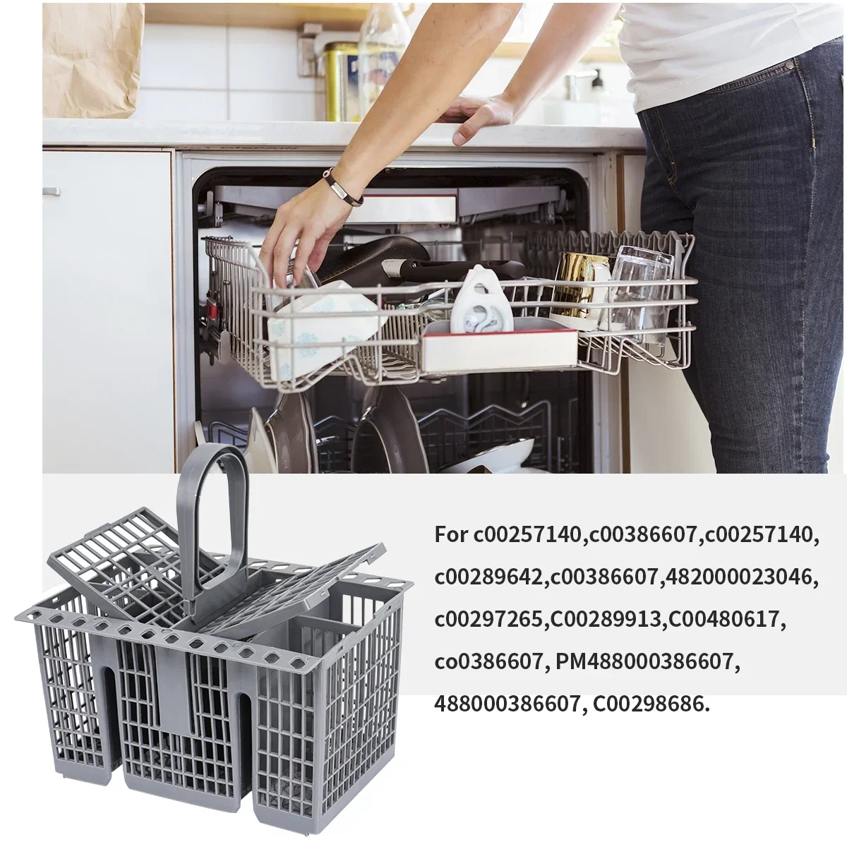 Multifunctional Dishwasher Basket Accessory Adaptor Hotpoint Dishwasher Basket C00257140 Knife and Fork Storage Basket 3