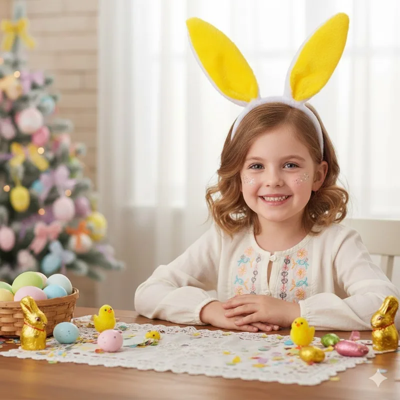 1–10 Stück süßes Osterhasen-Ohren-Stirnband für Damen, Plüsch-Hasenohren, Haarband, Hasenohren, Kopfbedeckung für Cosplay und Kostümzubehör – Detail 2