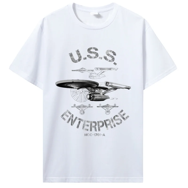 T Shirt men Uss Enterprise Voyager Spock Raumschiff Sci Fi Retro