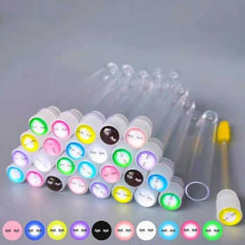 재사용 가능한 눈썹 브러시 튜브 메이크업 브러시, 마스카라 지팡이, 분리 튜브 크리스탈 속눈썹 브러시, 속눈썹 연장 도구, 50 개