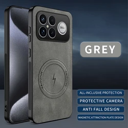 Premium Skin - friendly Sheepskin Magnetic Charging Case - Anti - fingerprint & Durable Back Cover for Poco M7 4G (Grey)