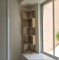 Solid wood corner bookshelf rack floor home living room corner multi-layer storage simple storage cabinet 6