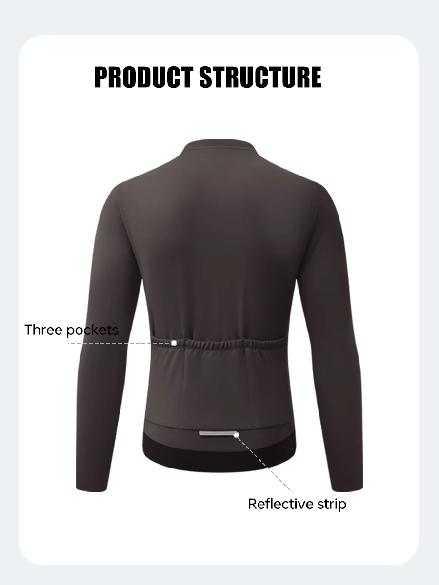Winter Cycling Jersey - Men's Fleece Bike Jacket With Full Zipper & Pockets