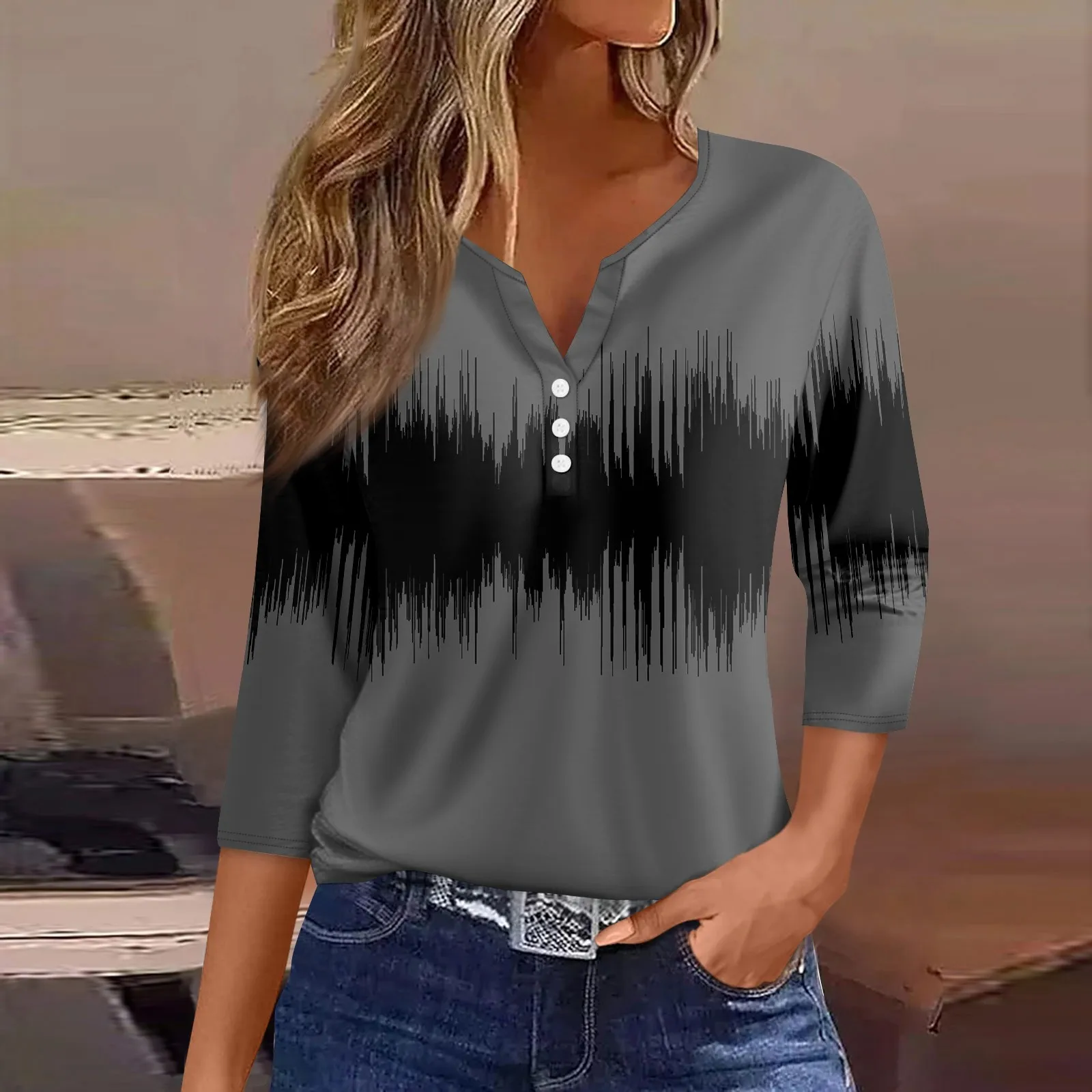 2024 المرأة الصيف تي شيرت غير رسمي موضة المرقعة طب...