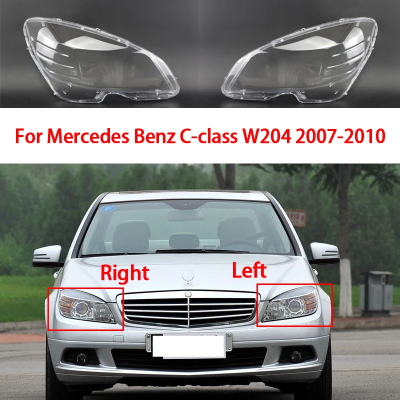 Для Mercedes Benzc-class W204 2007 2008 2009 2010 2010 левая/правая передняя фара крышки объектива налобный фонарь оболочка автомобильные аксессуары