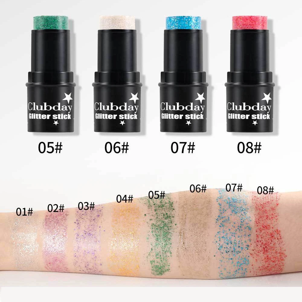 Purple Glitter Sequin Stick Multifunctional Face Lip Hair Body Sequins Eyeshadow Gel Music Festival Stage Makeup Decoration Tool 6