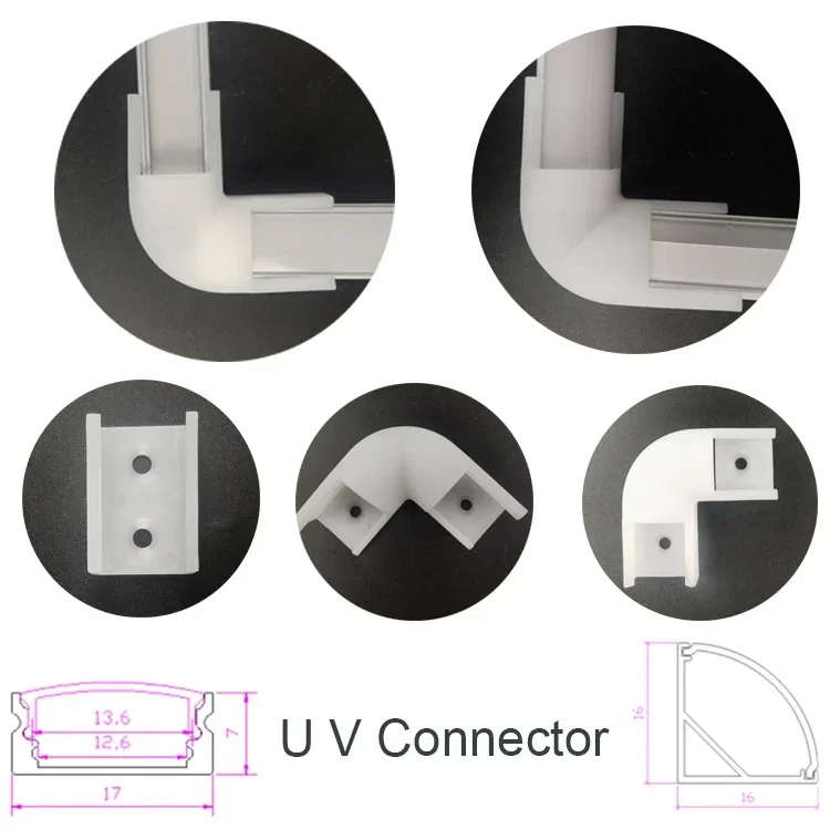 U/V/YW stílusú alakú Idom 0.5m Alumínium DC12V ledes sáv ligh 2-25 pcs Meder jogosultja fedezze DIY számára Tejes fedezze csík channeles