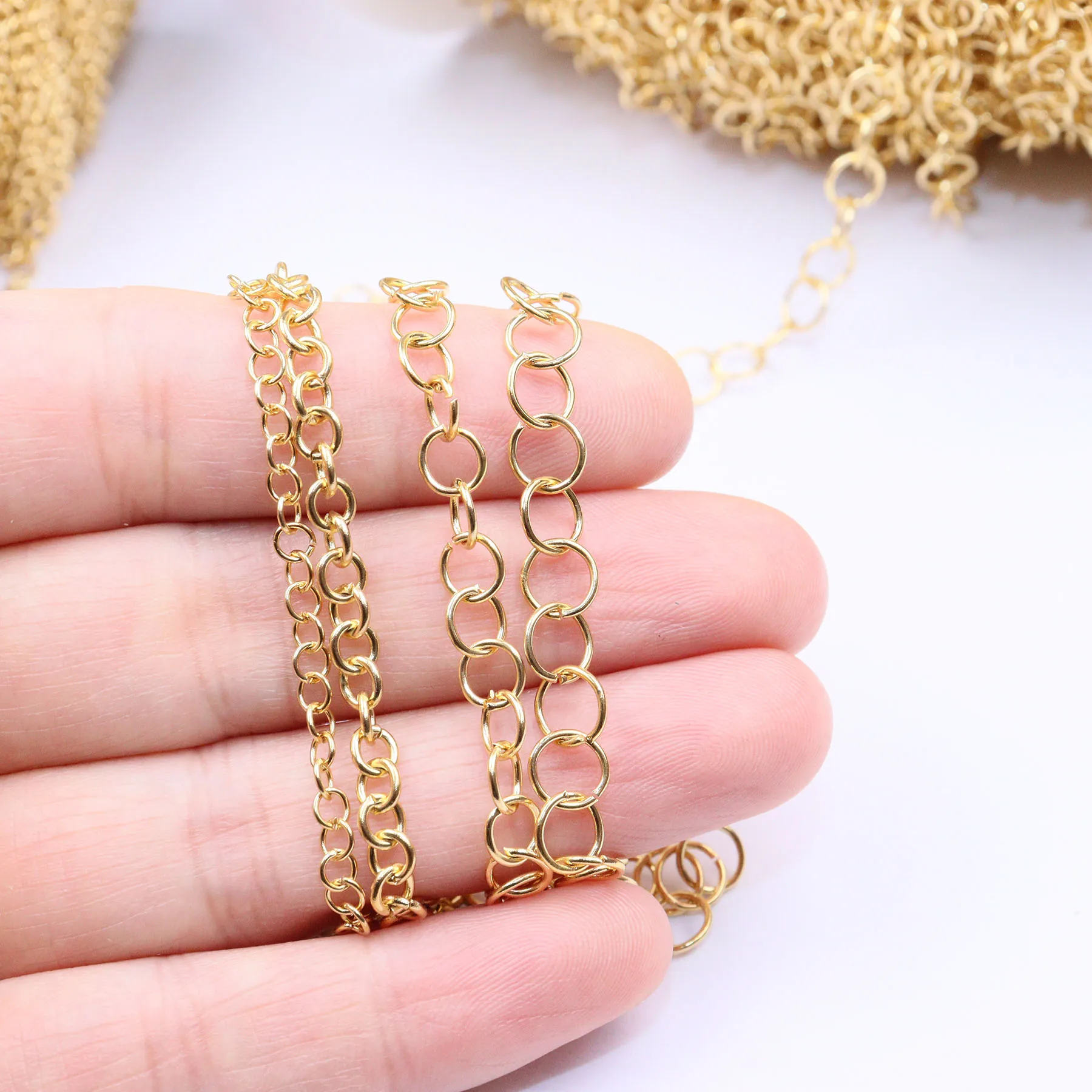 100 Stück Großhandel Edelstahl Vakuum PVD Offene Ringe Kette Antiallergisch Unfading DIY Modeschmuck Blei/Nickelfrei – Detail 4