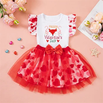 Toddler Girls Valentine’s Top & Skirt Set 1