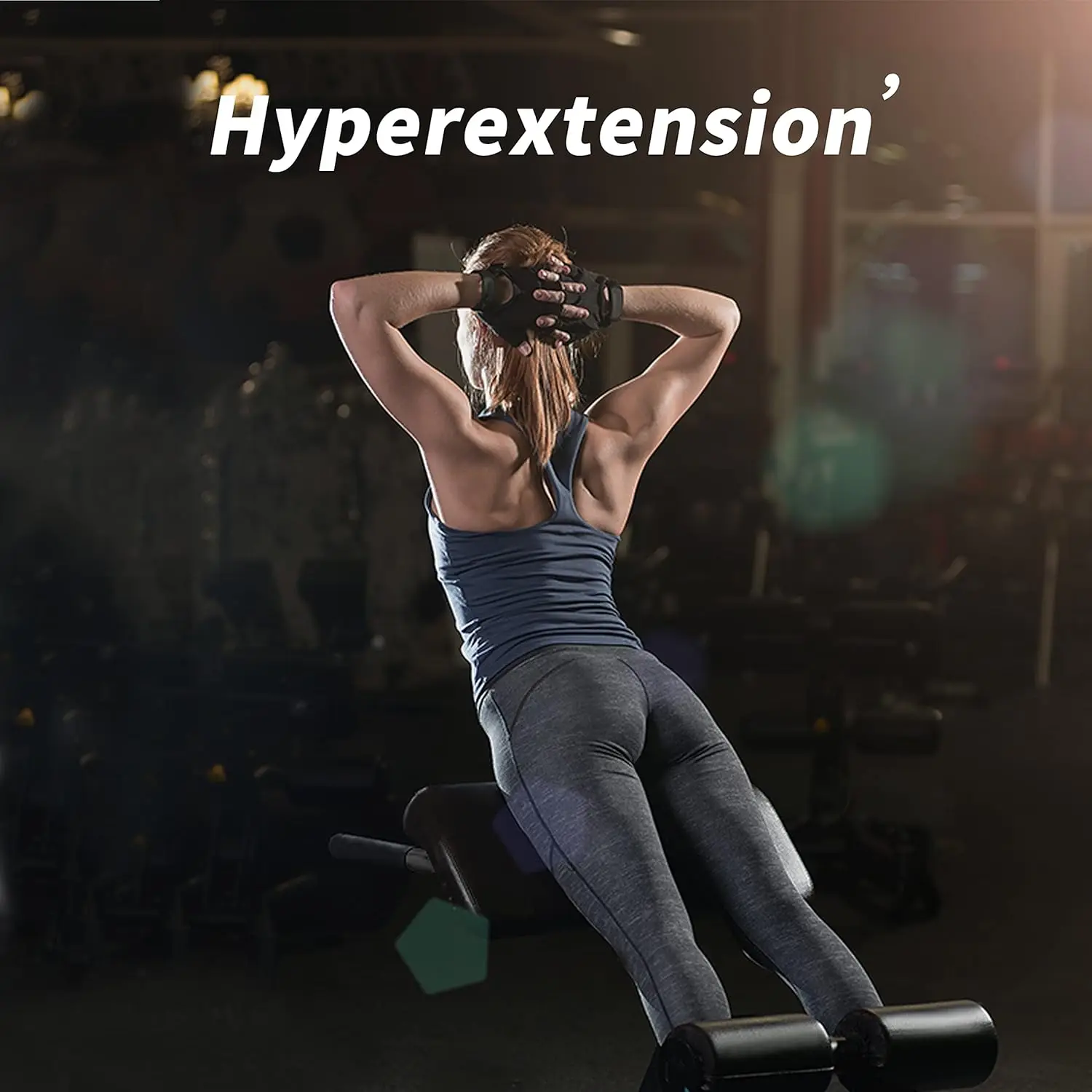 Back Extender-Angle & Height Dual Adjustable Hyperextension Bench for Home Gym-Adjustable Back Exercise Machine