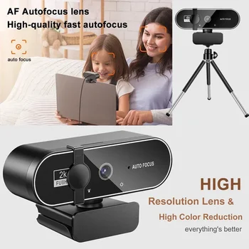 Webcam con messa a fuoco automatica 4K 2K 1080P Webcam Full HD per PC portatile Windows IOS PS5 con microfono Videochiamate Gamer Live Show