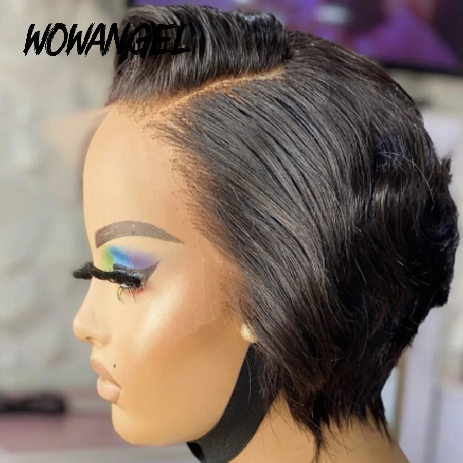 Human Hair Brazilian Hair Straight Short Pixie Cut Wig HD Lace Front Wig Melt Skins Pre Plucked Bob Wigs 13x4 Lace Front human hair wig lace front wig human hair wigs front lace wig
