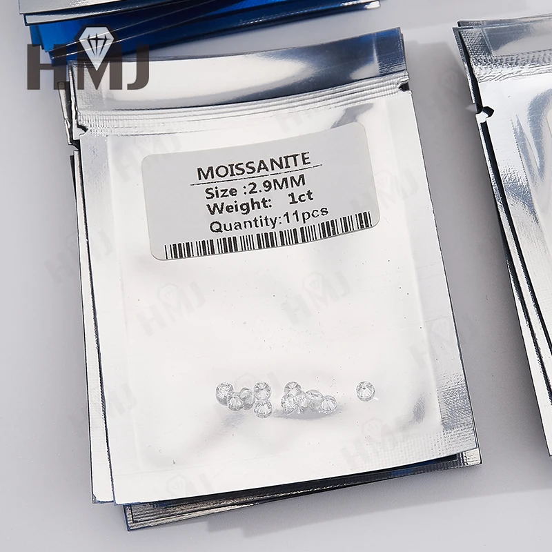 Moissanit Lose Steine 0,8-3,0mm D-Farbe VVS1-Reinheit Runder Schliff Edelstein für 925 Silberschmuck-Herstellung Maßanfertigung Großhandel
