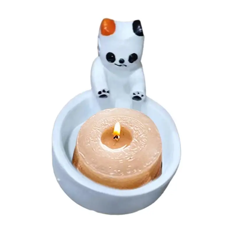 

Cat Warming Hands Candle holder Kitten Aromatherapy Candle Holder Desktop Decorative Ornaments Scented Light Holder for Table