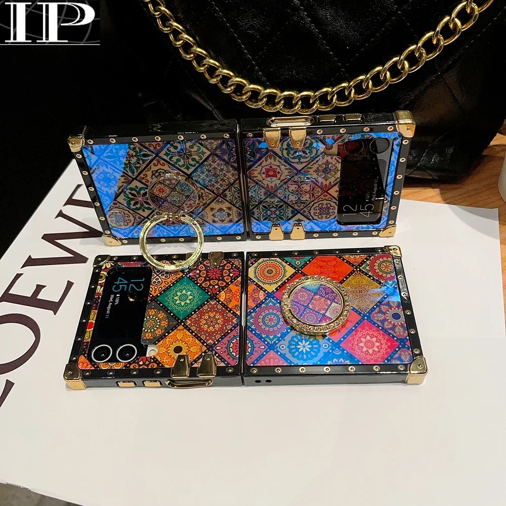 

Чехол-книжка с кольцом-держателем на палец для Samsung Galaxy Z Flip 4 3 F7110 Z Flip3 Flip4