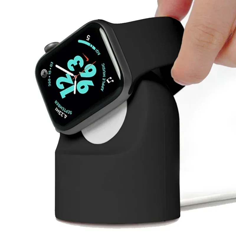 Soporte cargador para Apple Watch Series Ultra, 8, SE2, 7, 6, SE, 4/3, 49mm, 45mm, 44mm, 42mm, 41mm, 40mm, 38mm, duradero mesita de noche de silicona