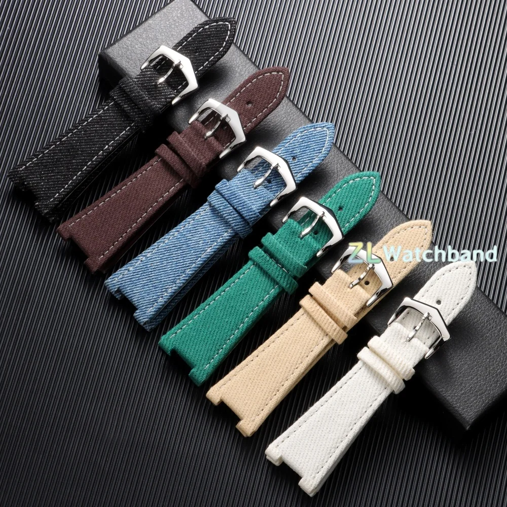Durable Denim Nylon Watch Strap - 25mmx13mm, Fits Men & Women
