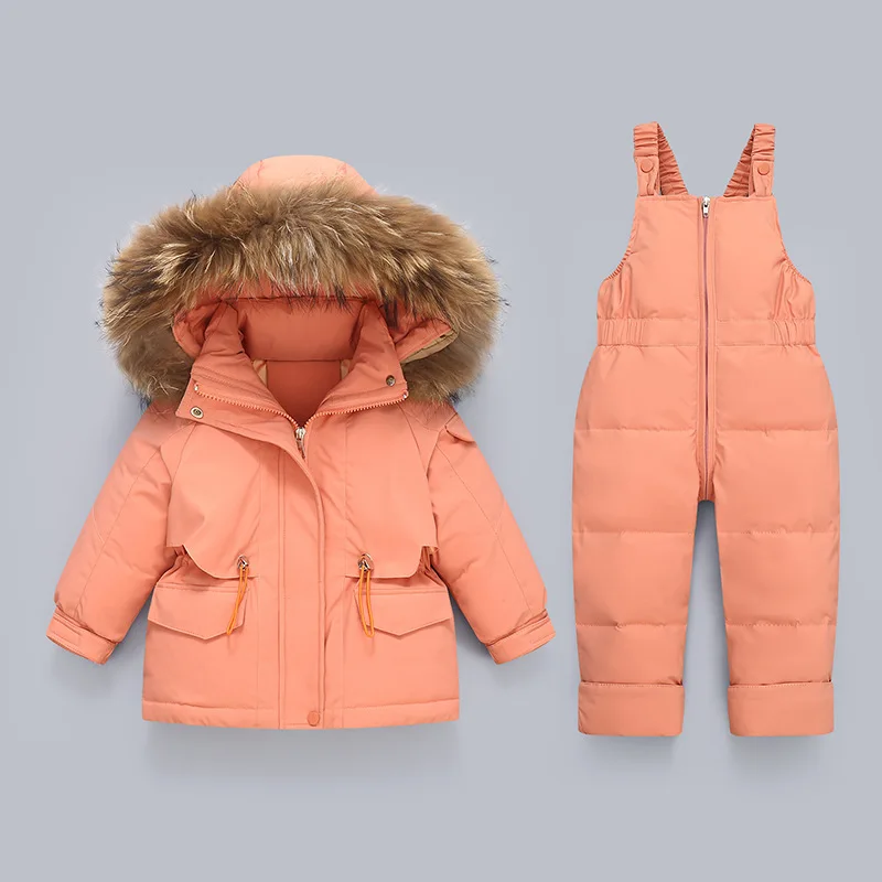 Children Overalls Jumpsuit 1-4Year Winter for Girl Boy Toddler Hooded Jacket Snowsuit Down Parka Coat Baby Outerwear