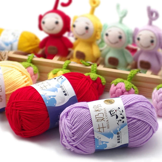 Buy Wholesale China Various Colors Soft Worsted Hand Knitting Baby Yarn  5ply 50g Milk Cotton Yarn For Crochet Yarn & Milk Cotton Yarn at USD 0.22