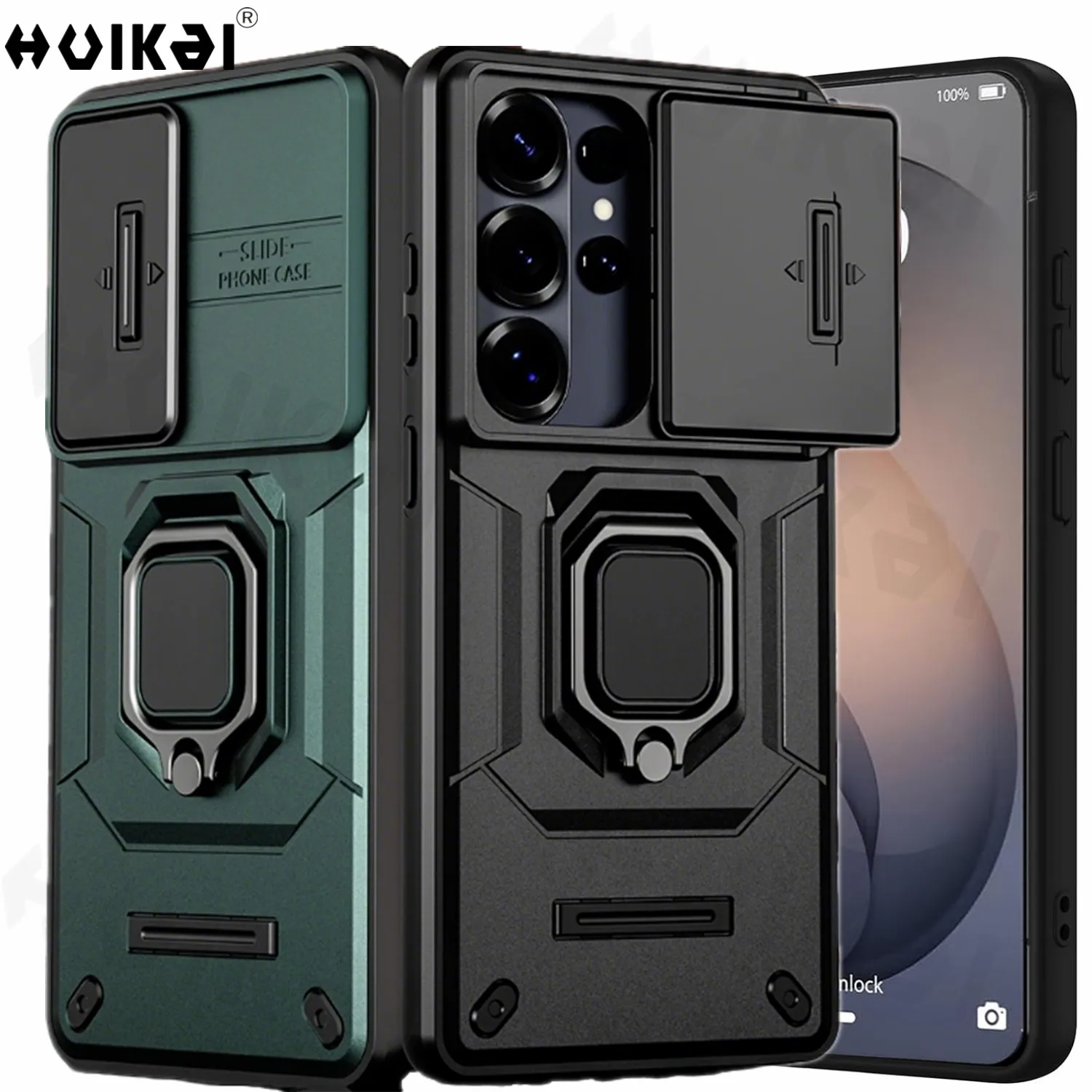 Slide Camera Case with Kickstand and Armor Antifall Protection