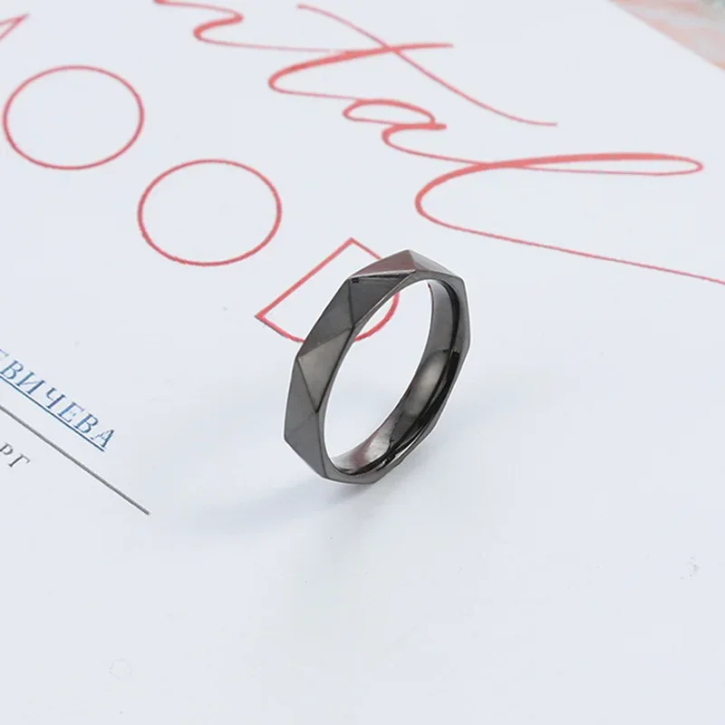 Fashion Jewelry New Titanium Steel Men's and Women's Simple Personality 4MM Grinding Couple's Ring 5