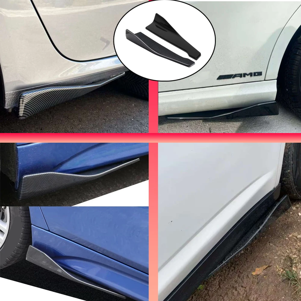 Car Side Spoiler 48CM Side Skirts Bumper Spoiler Splitter Protector For BMW F20 E90 Audi VW Golf Benz Anti-scratch