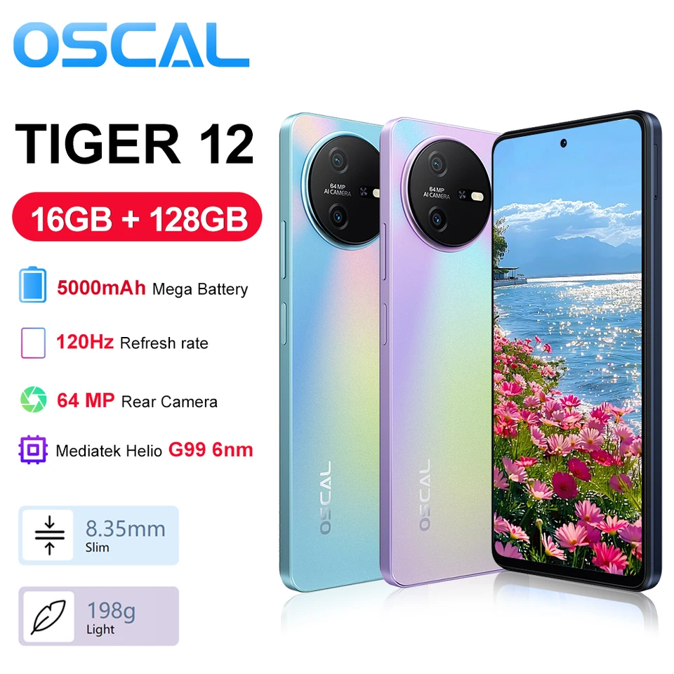 Blackview OSCAL TIGER 12 Smartphone 6.78'' 120Hz 2.4K Display Call