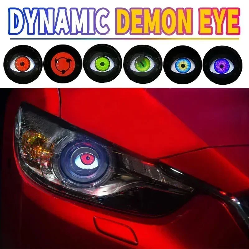 2025 12V Dynamic Devil Eyes LED Car Lights Remote Control Eyes Retrofit Kits Headlight Assembly Auto Accessories Bi Led Lenses