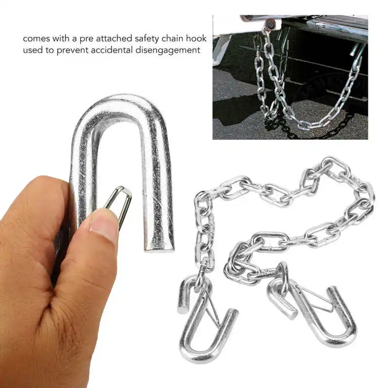 1m Trailer Safety Chain 3500lbs Towing Wire Ropes with Double Spring Clip  Hooks for Trailer RV Safety Tow Chain